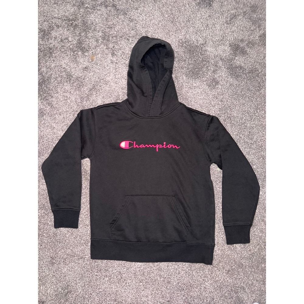 Champion Youth Girls Black & Pink Hoodie